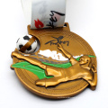 Medalha e troféus para venda de lembranças de bronze personalizadas baratas da American School Hard Enamel Football Award